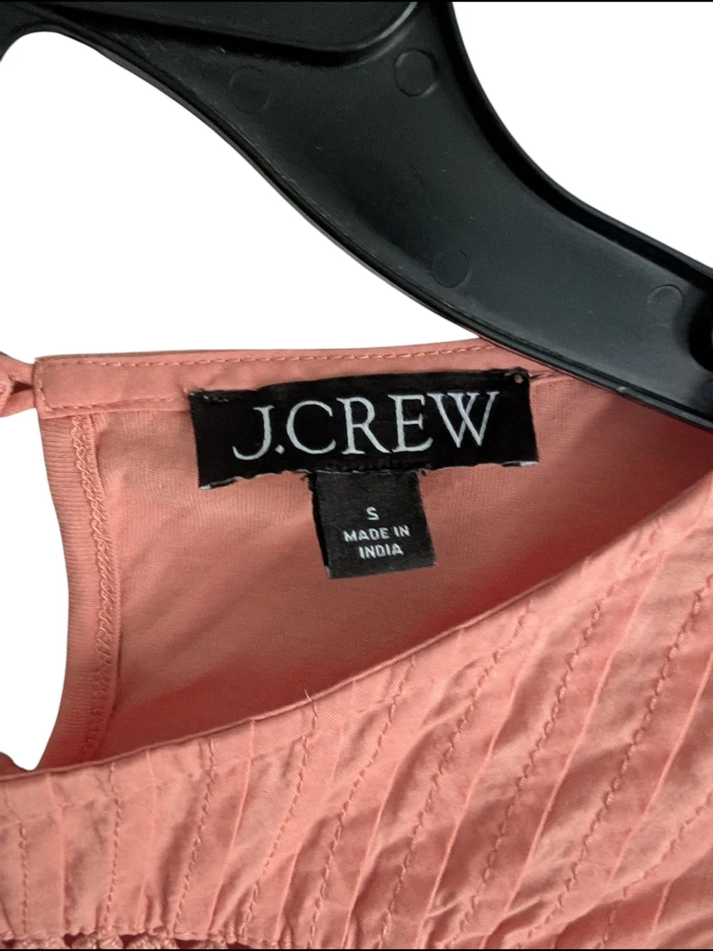 J. Crew Coral Puff Sleeve Cotton Lace-Trim T-Shirt. Sz S